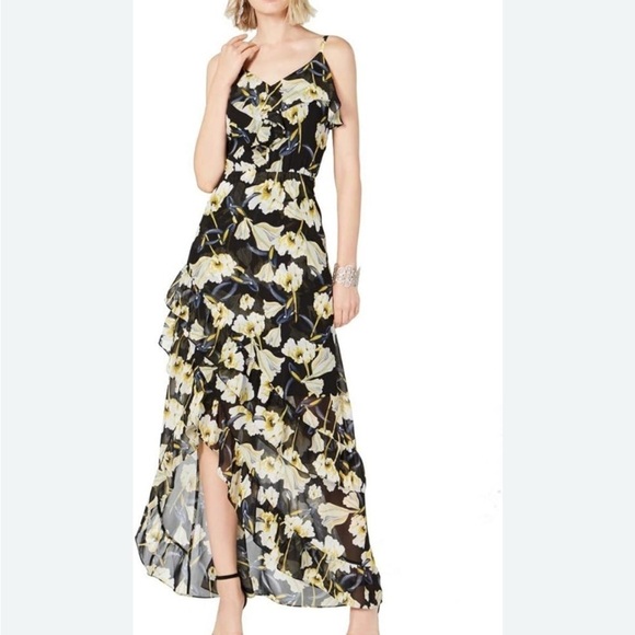 INC International Concepts black floral dress. Size 4 - Picture 1 of 10